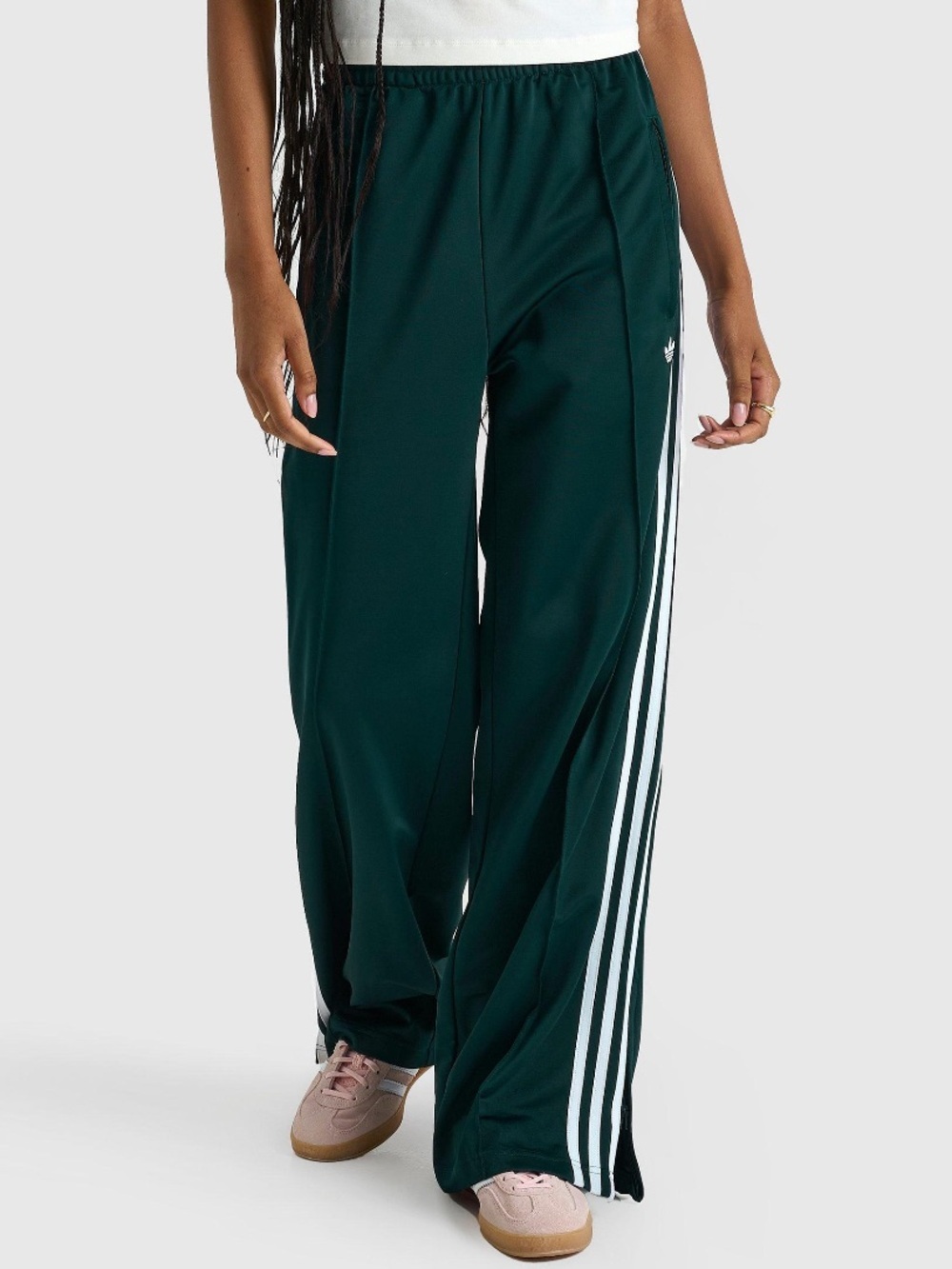 ADIDAS WOMENS 3 STRIP FIREBIRD TRACK PANTS SZ XS NWT AURA GREEN HTF COLOR - Picture 4 of 12
